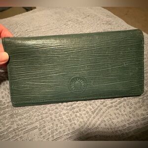 Vintage Gianni Versace Dark Green Textured Wallet